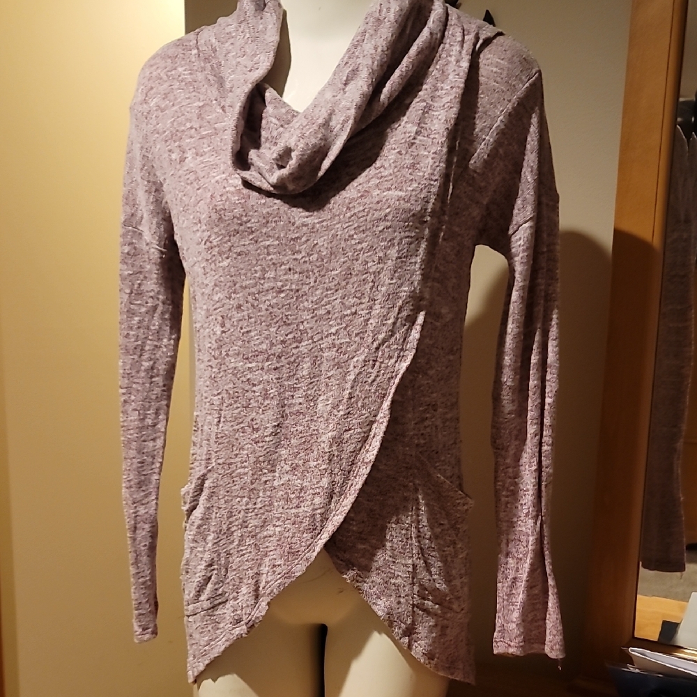 Cozy Cowl Neck Sweater with pockets , split front